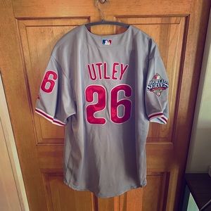 Phillies 2008 WS Authentic Chase Utley Jersey Sz50